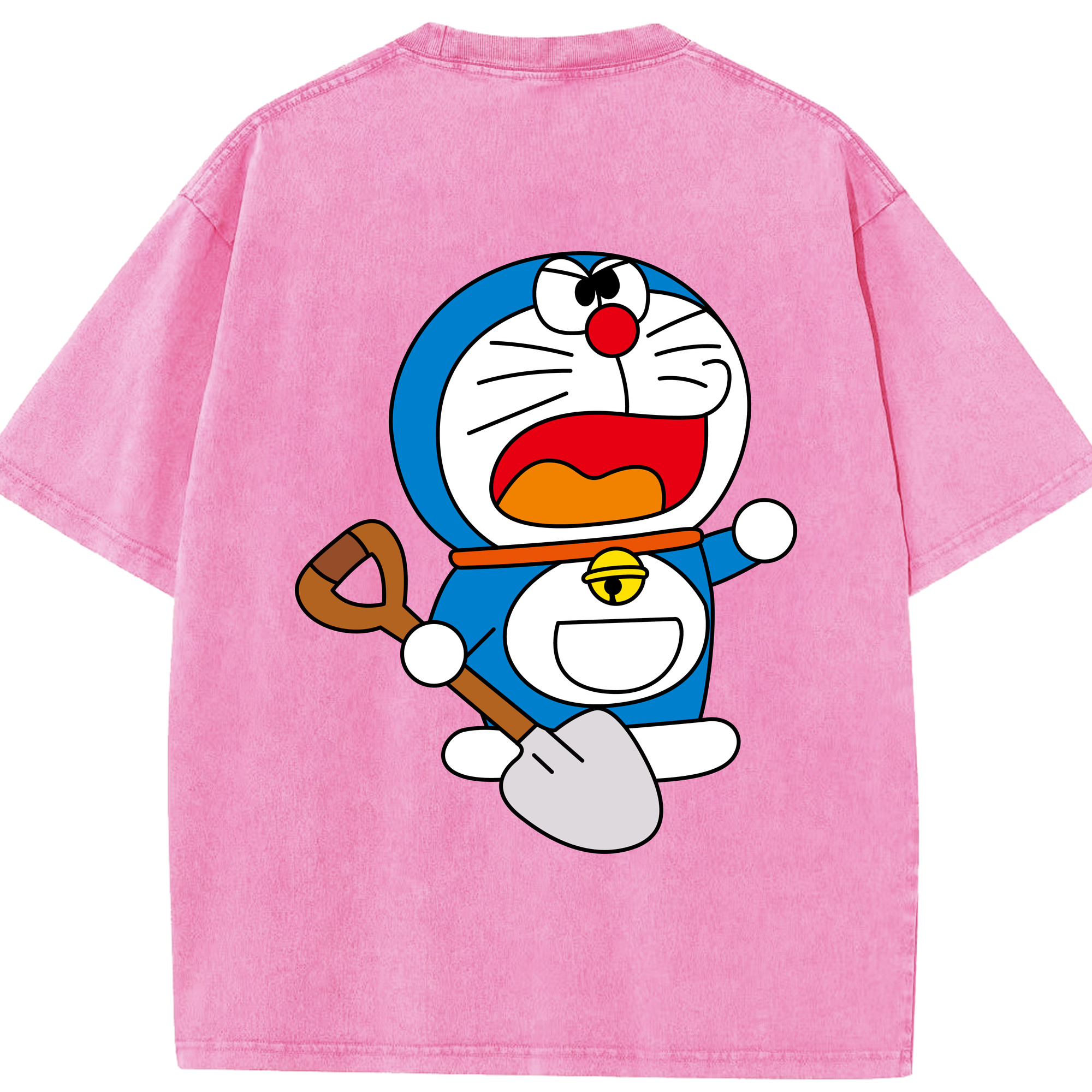 （画像用） ドラえもん Doraemon 綿100% ヴィンテージ風 半袖Tシャツ（背面プリント）